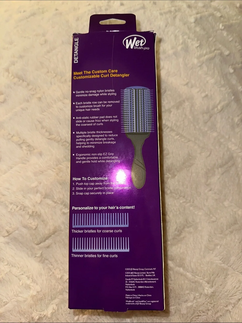 Wet Brush Pro Customizable Curl Detangler Brush- Purple/Black
